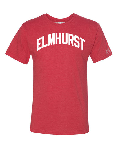 Red Elmhurst T-shirt with White Reflective Letters