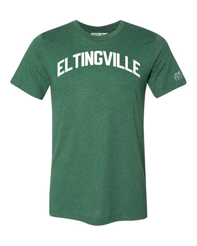 Green Eltingville T-shirt with White Reflective Letters