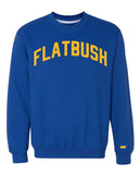 Blue Flatbush Sweatshirt with Yellow Reflective Letters