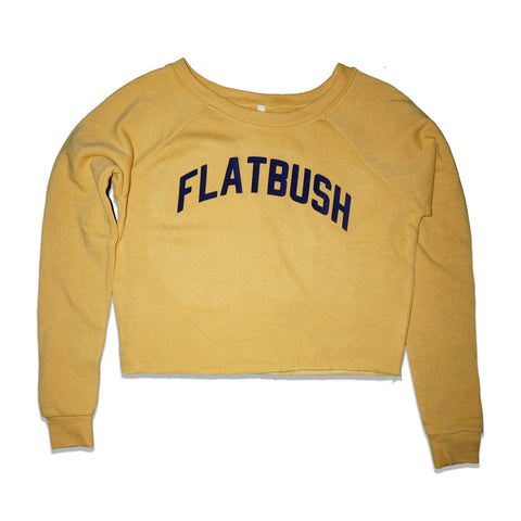 Flatbush Crop Top Sweatshirt - Yellow/Blue