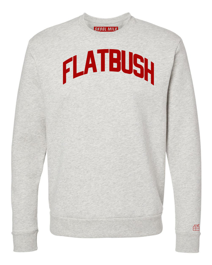 Oatmeal Flatbush Brooklyn Sweatshirt w/ Red Velvet Letters