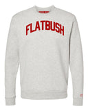 Oatmeal Flatbush Brooklyn Sweatshirt w/ Red Velvet Letters