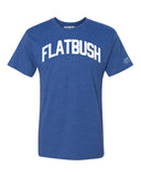 Blue Flatbush T-shirt with White Reflective Letters