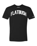 Black Flatbush T-shirt with White Reflective Letters