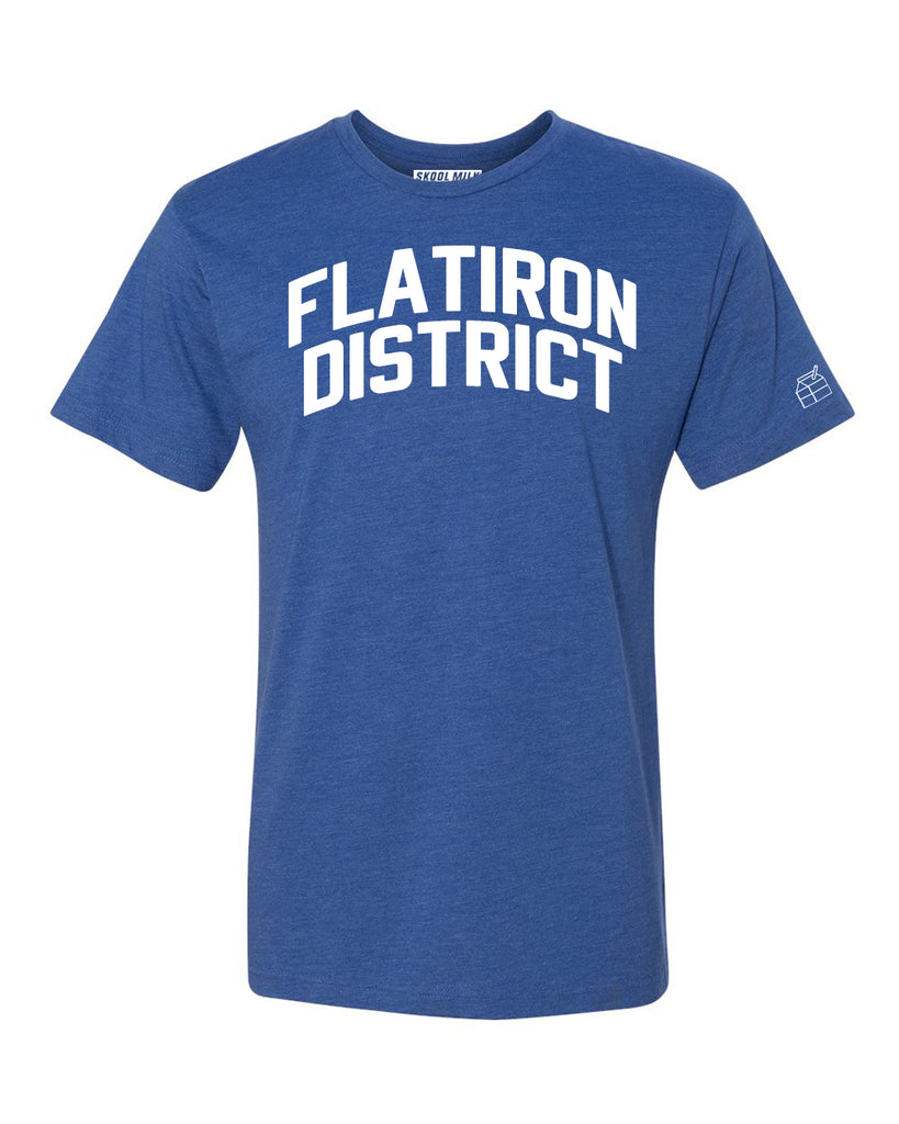 Blue Flatiron District T-shirt with White Reflective Letters