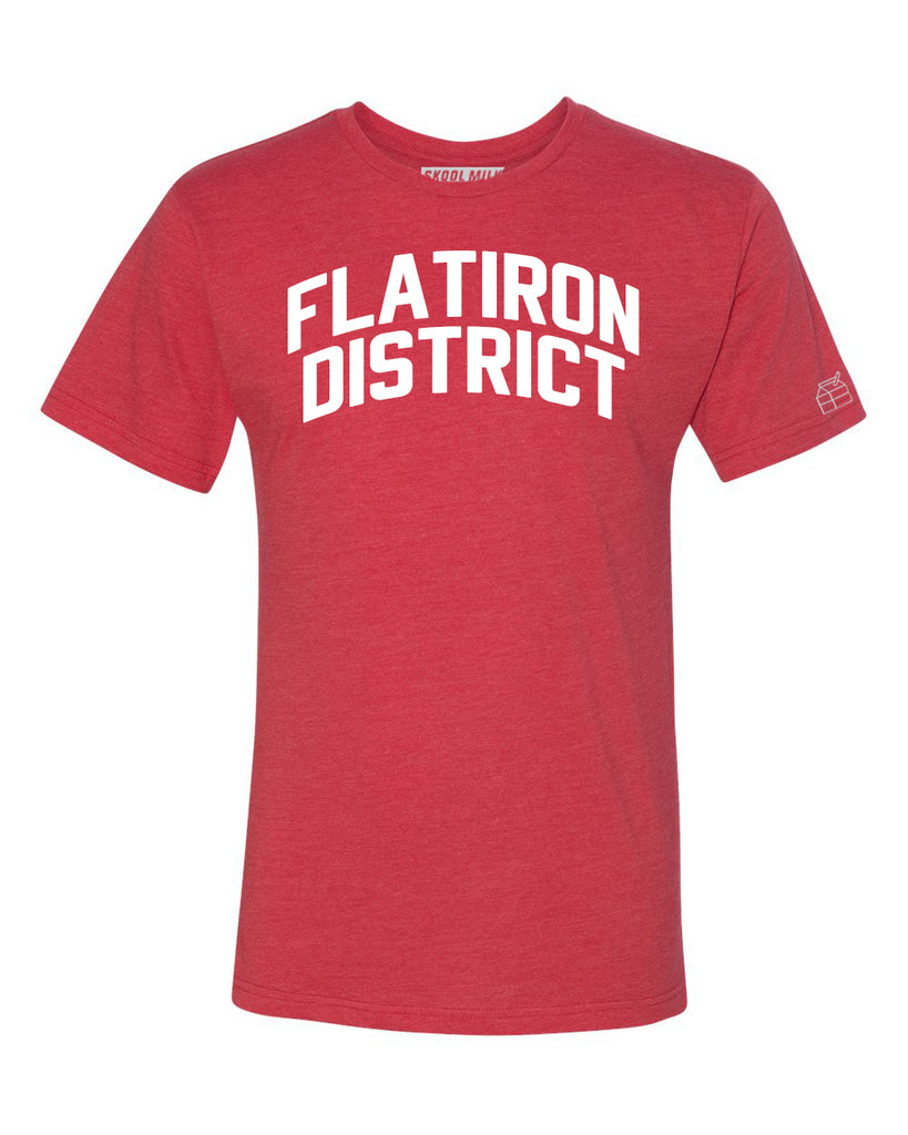 Red Flatiron District T-shirt with White Reflective Letters