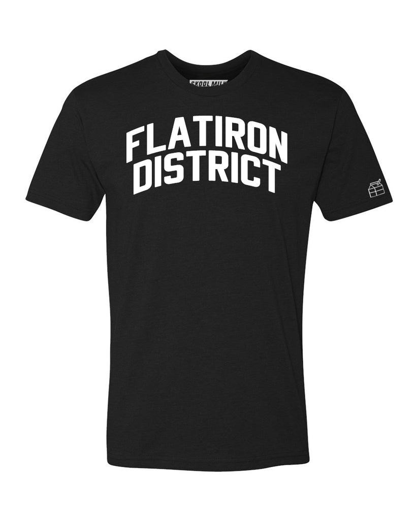 Black Flatiron District T-shirt with White Reflective Letters