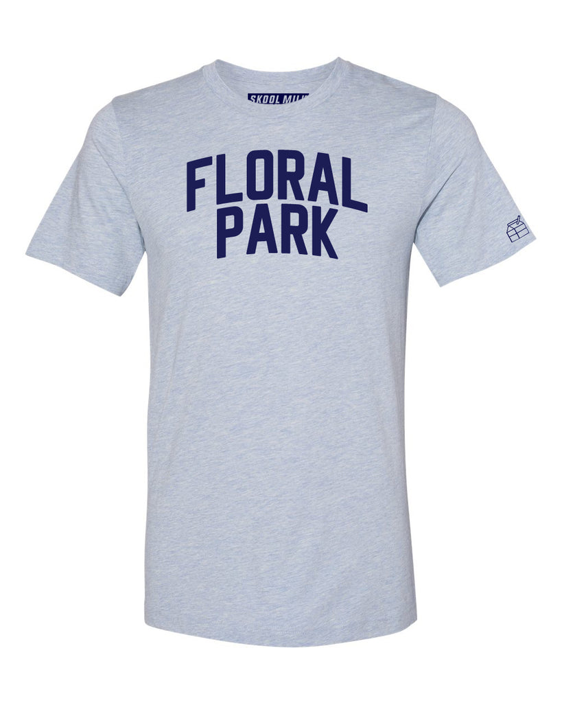 Sky Blue Floral Park T-shirt with Blue Letters