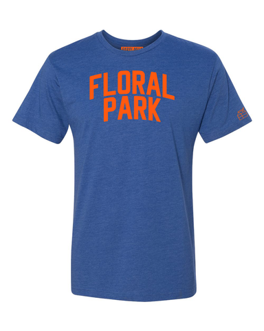 Blue Floral Park T-shirt with Knicks Orange Letters