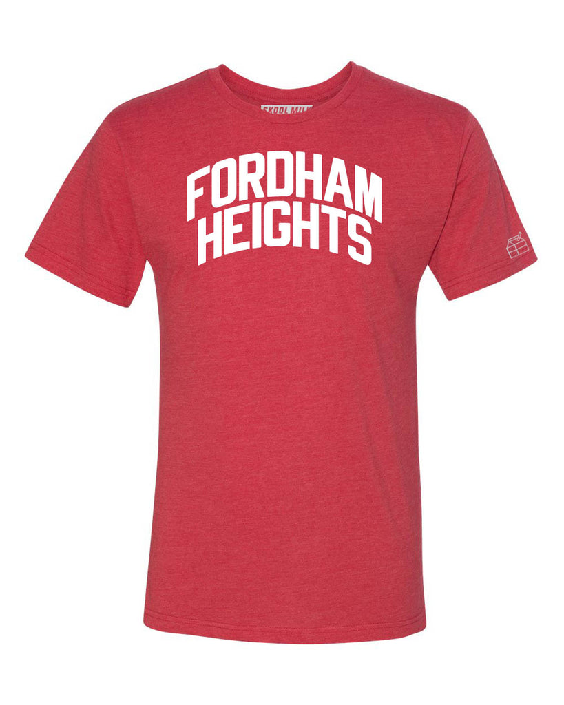 Red Fordham Heights T-shirt with White Reflective Letters