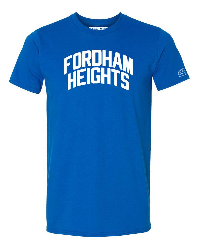 Blue Fordham Heights T-shirt with White Reflective Letters