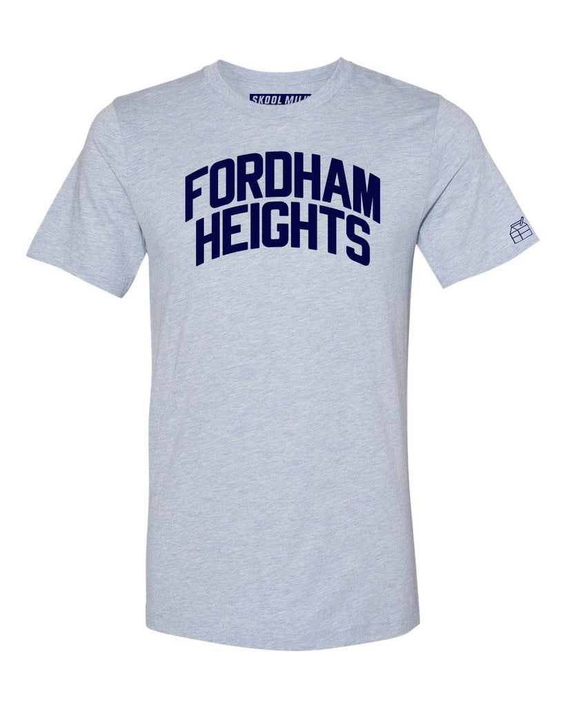 Sky Blue Fordham Heights Bronx T-Shirt with Blue Letters