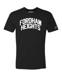 Black Fordham Heights T-shirt with White Reflective Letters