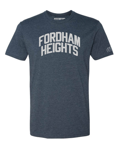 Navy Blue Fordham Heights T-Shirt with Silver Letters