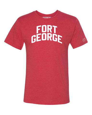 Red Fort George  T-shirt with White Reflective Letters