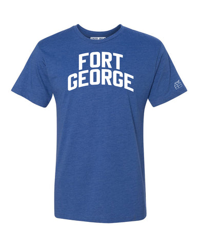 Blue Fort George  T-shirt with White Reflective Letters