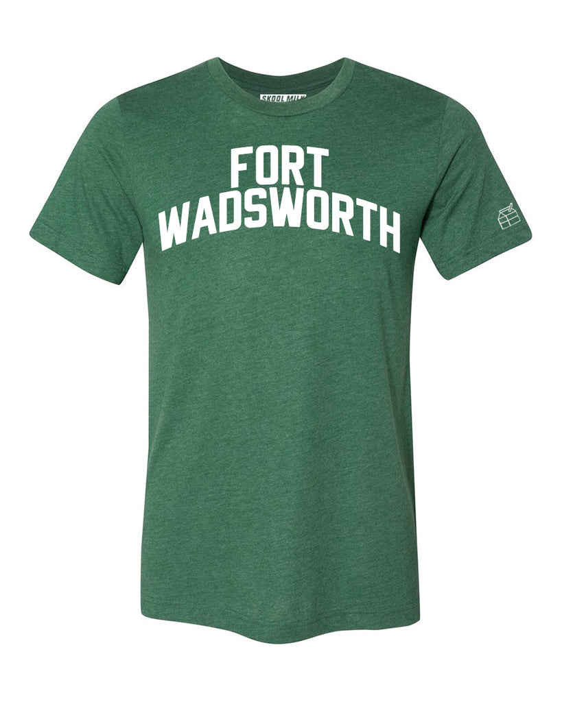 Green Fort Wadsworth T-shirt with White Reflective Letters