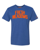 Blue Fresh Meadows T-shirt with Knicks Orange Letters