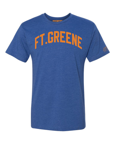 Blue Ft.Greene T-shirt with Knicks Orange Letters