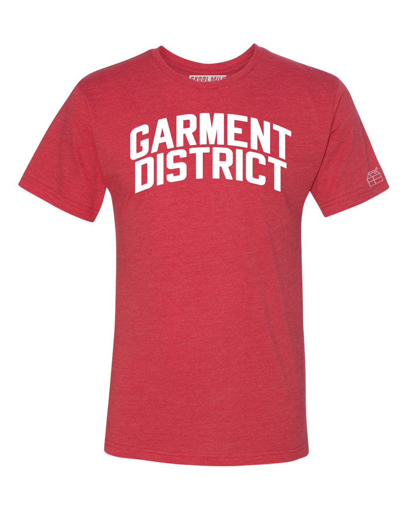 Red Garment District T-shirt with White Reflective Letters