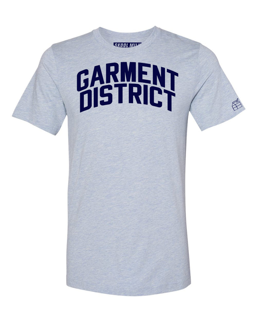 Sky Blue Garment District  T-shirt with Blue Letters