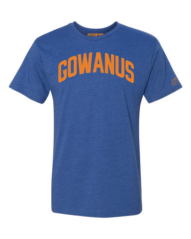 Blue Gowanus T-shirt with Knicks Orange Letters