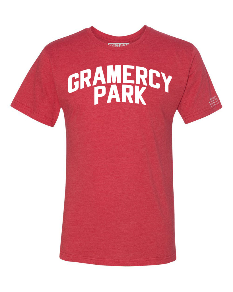 Red Gramercy Park T-shirt with White Reflective Letters