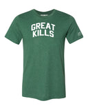 Green Great Kills T-shirt with White Reflective Letters