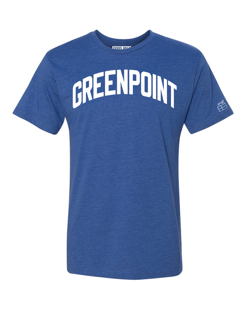 Blue Greenpoint T-shirt with White Reflective Letters