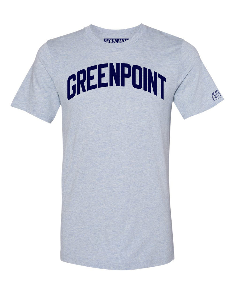 Sky Blue Greenpoint T-shirt with Blue Letters