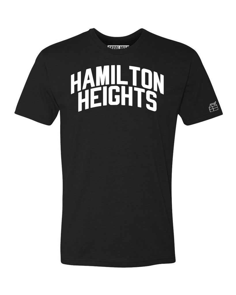 Black Hamilton Heights T-shirt with White Reflective Letters