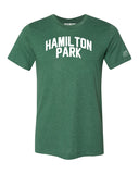 Green Hamilton Park T-shirt with White Reflective Letters