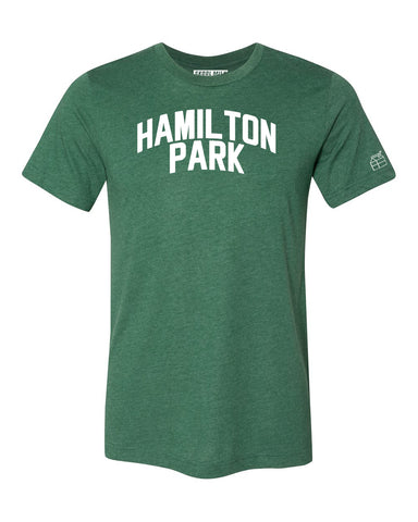 Green Hamilton Park T-shirt with White Reflective Letters