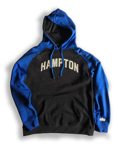 Hampton Royal Blue and Grey Hoodie with White Reflective Lettering