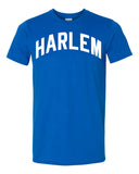 Blue Harlem T-shirt with White Reflective Letters
