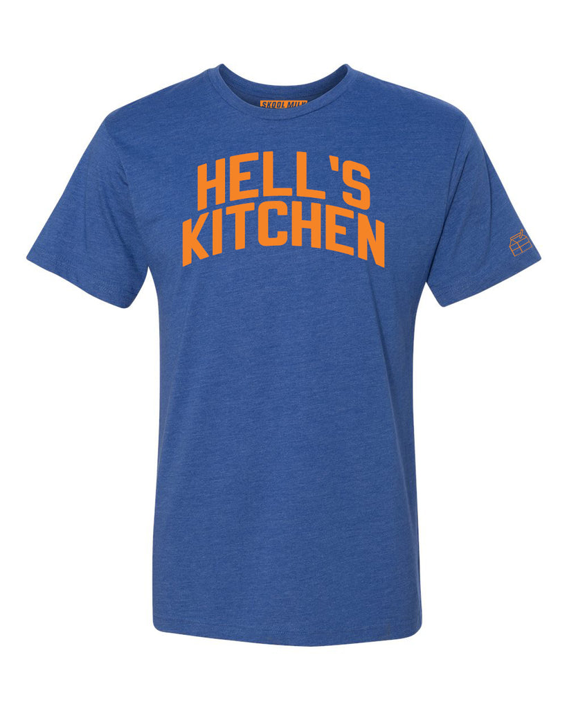 Blue Hell's Kitchen T-shirt with Knicks Orange Letters
