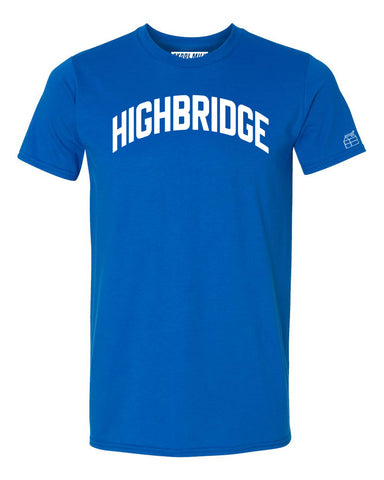 Blue Highbridge Heights T-shirt with White Reflective Letters