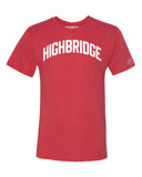 Red Highbridge T-shirt with White Reflective Letters