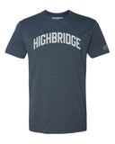 Navy Blue Highbridge T-Shirt with Silver Letters