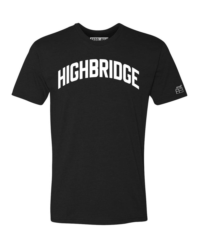 Black Highbridge T-shirt with White Reflective Letters