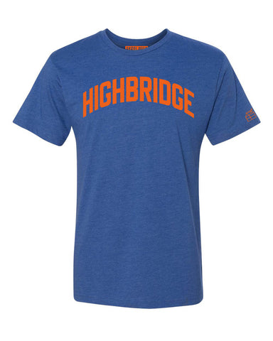 Blue Highbridge T-shirt with Knicks Orange Letters