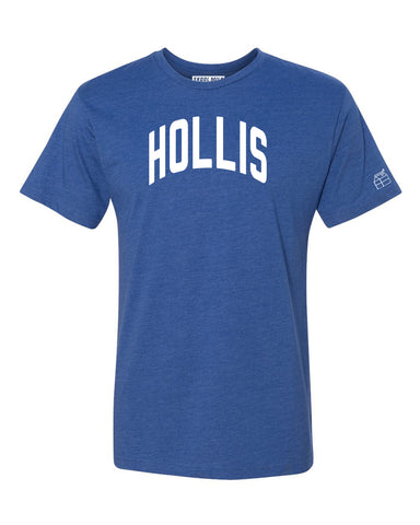 Blue Hollis T-shirt with White Reflective Letters