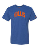Blue Hollis T-shirt with Knicks Orange Letters