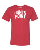 Red Hunts Point T-shirt with White Reflective Letters