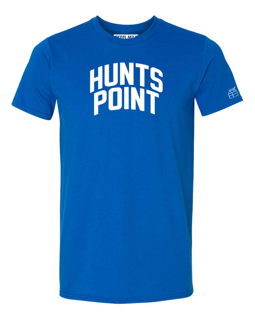 Blue Hunts Point Heights T-shirt with White Reflective Letters