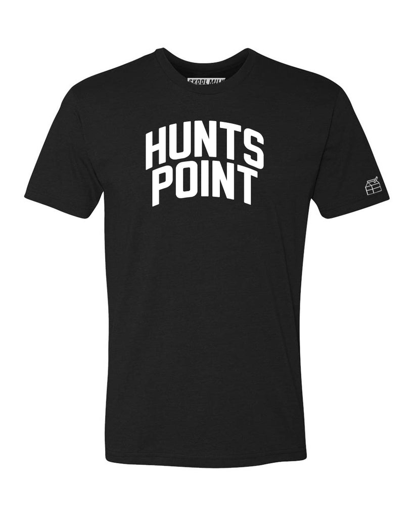 Black Hunts Point T-shirt with White Reflective Letters