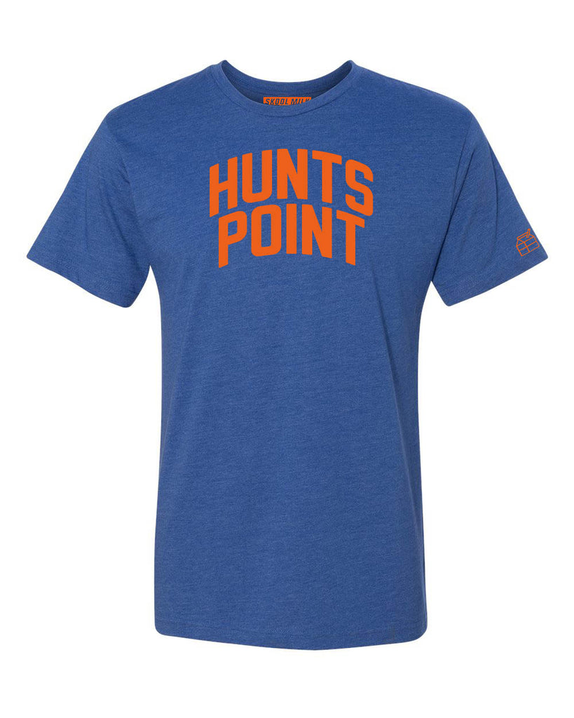 Blue Hunts Point T-shirt with Knicks Orange Letters