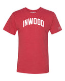 Red Inwood T-shirt with White Reflective Letters
