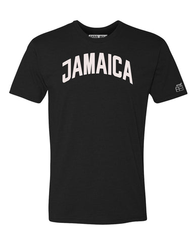 Black Jamaica T-shirt with White Reflective Letters
