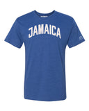 Blue Jamaica T-shirt with White Reflective Letters